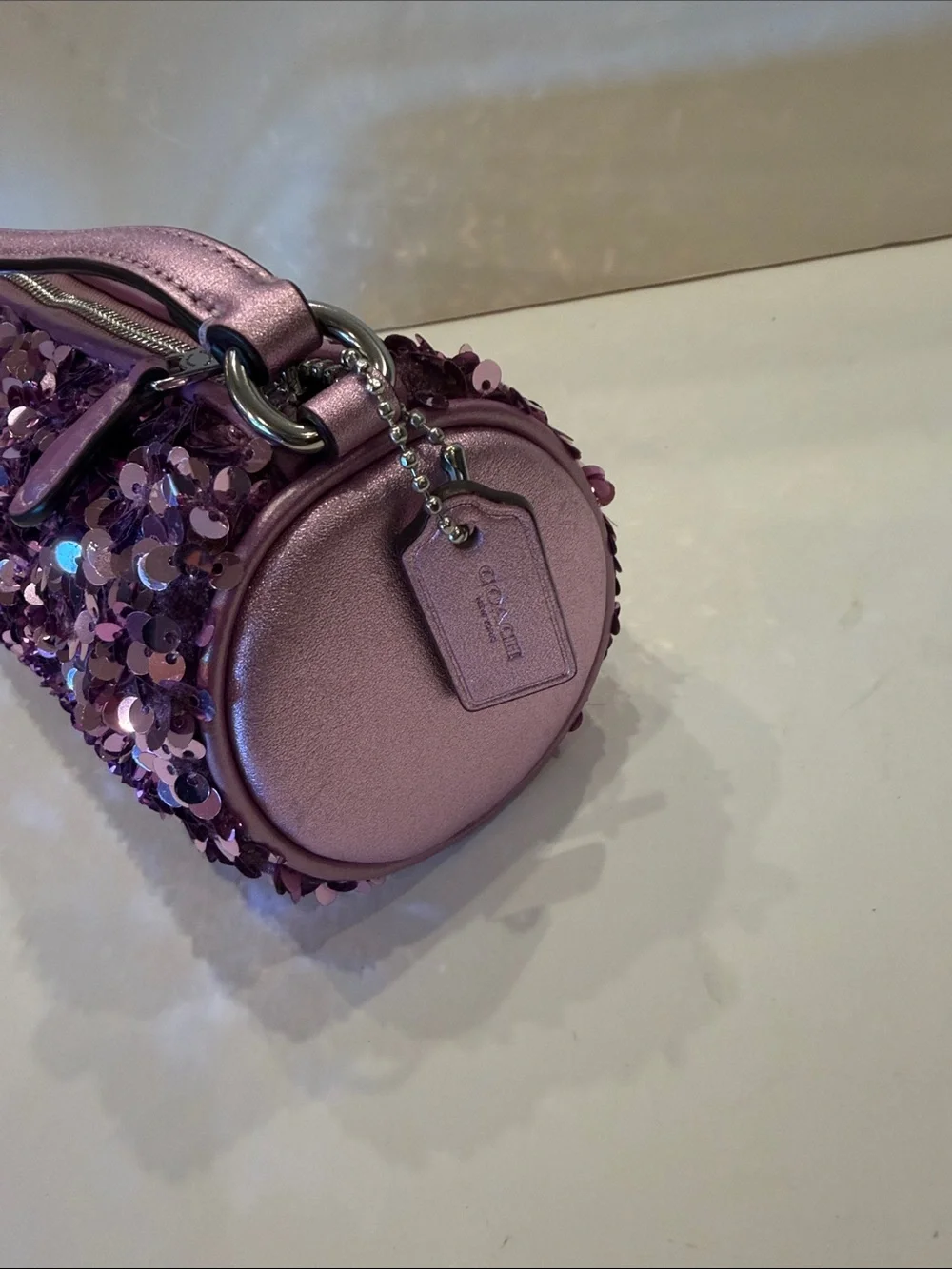 NWT Coach Pink Sequin Wristlet Clutch